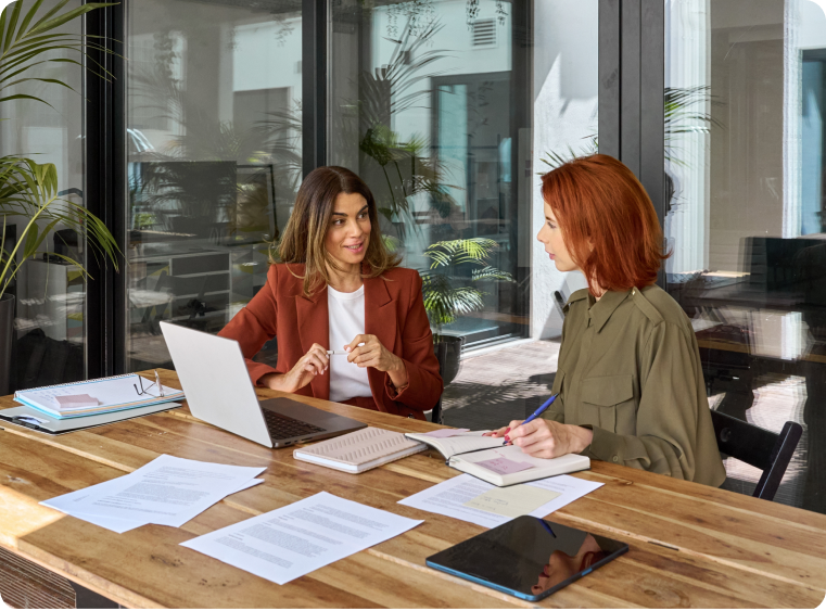 Two women having a business meeting